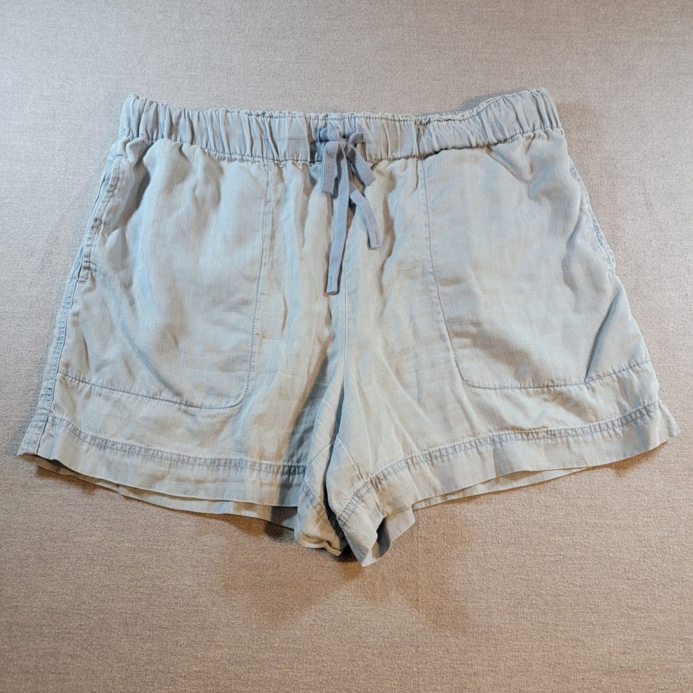 Hilary Radley Shorts Womens L Light Blue Excellent Tencel Drawstring Pockets